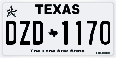 TX license plate DZD1170