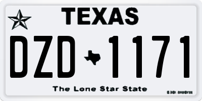 TX license plate DZD1171
