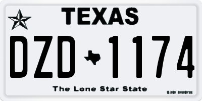 TX license plate DZD1174