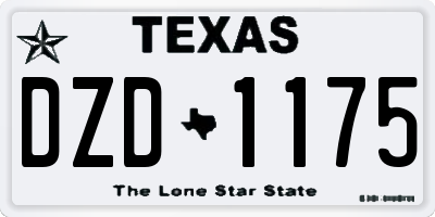 TX license plate DZD1175