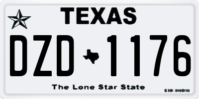TX license plate DZD1176