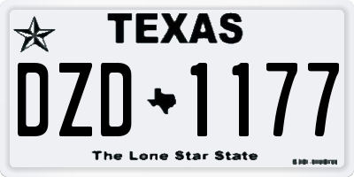 TX license plate DZD1177