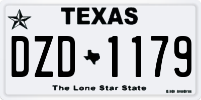 TX license plate DZD1179