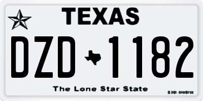 TX license plate DZD1182