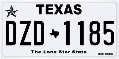 TX license plate DZD1185
