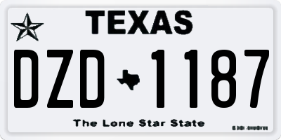 TX license plate DZD1187