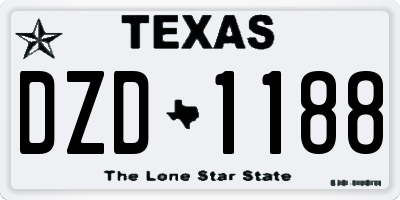 TX license plate DZD1188