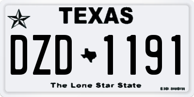 TX license plate DZD1191