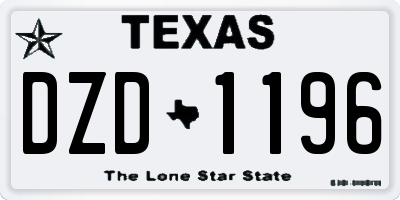 TX license plate DZD1196