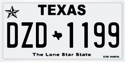 TX license plate DZD1199