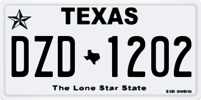 TX license plate DZD1202