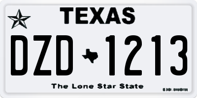 TX license plate DZD1213