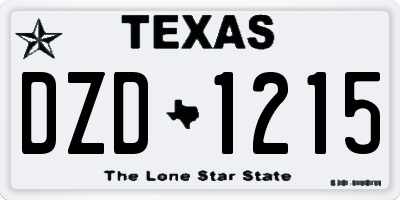TX license plate DZD1215