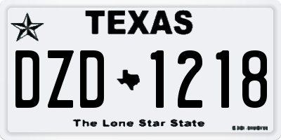 TX license plate DZD1218