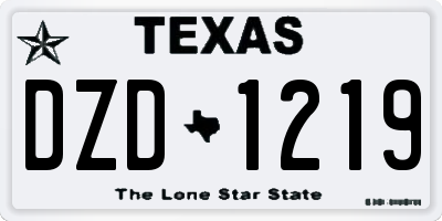 TX license plate DZD1219