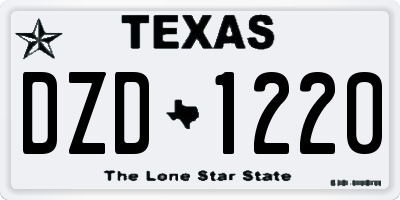 TX license plate DZD1220