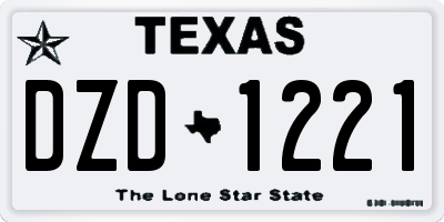 TX license plate DZD1221