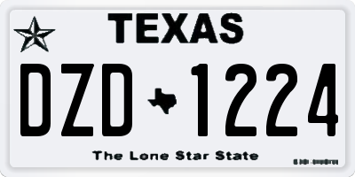 TX license plate DZD1224