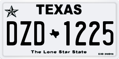 TX license plate DZD1225