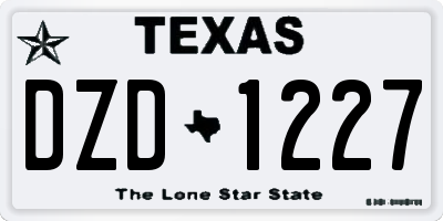 TX license plate DZD1227