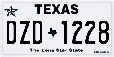 TX license plate DZD1228