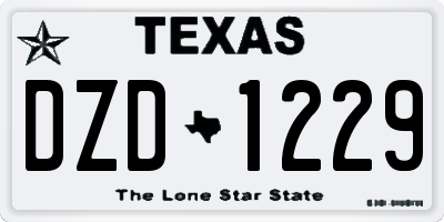 TX license plate DZD1229