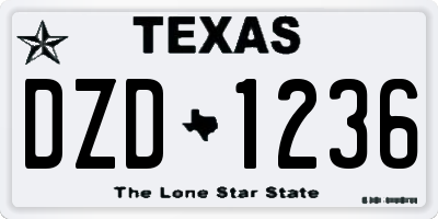 TX license plate DZD1236