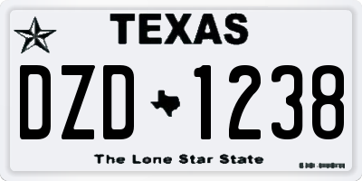 TX license plate DZD1238