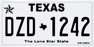 TX license plate DZD1242