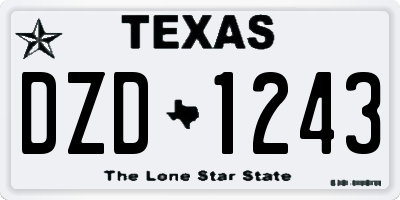 TX license plate DZD1243