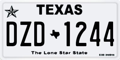 TX license plate DZD1244