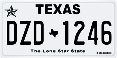 TX license plate DZD1246