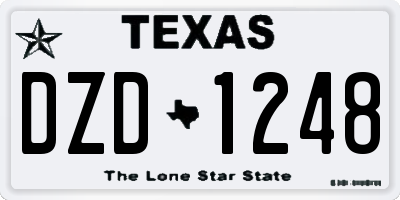 TX license plate DZD1248