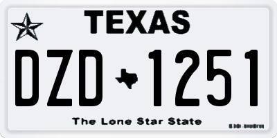 TX license plate DZD1251