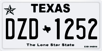 TX license plate DZD1252