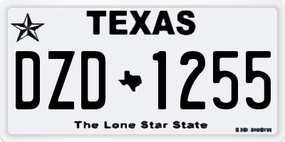 TX license plate DZD1255