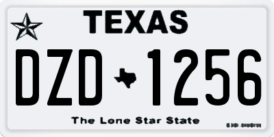 TX license plate DZD1256