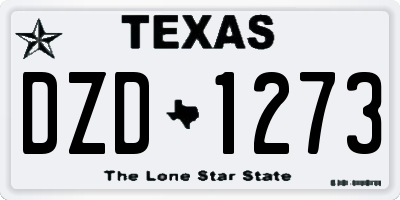 TX license plate DZD1273