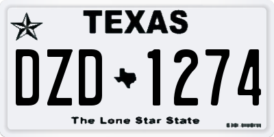 TX license plate DZD1274