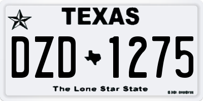 TX license plate DZD1275