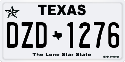 TX license plate DZD1276