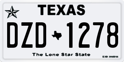 TX license plate DZD1278