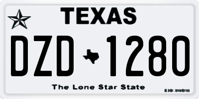 TX license plate DZD1280