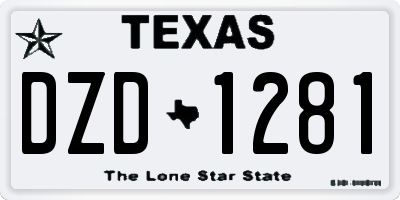 TX license plate DZD1281