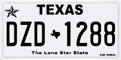 TX license plate DZD1288