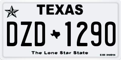 TX license plate DZD1290