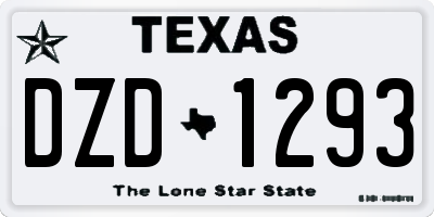 TX license plate DZD1293
