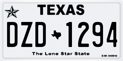 TX license plate DZD1294