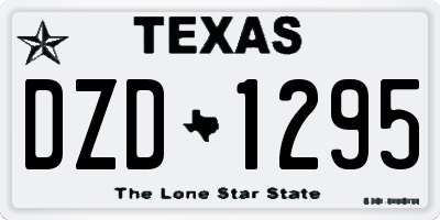 TX license plate DZD1295