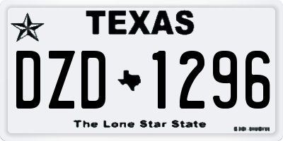 TX license plate DZD1296